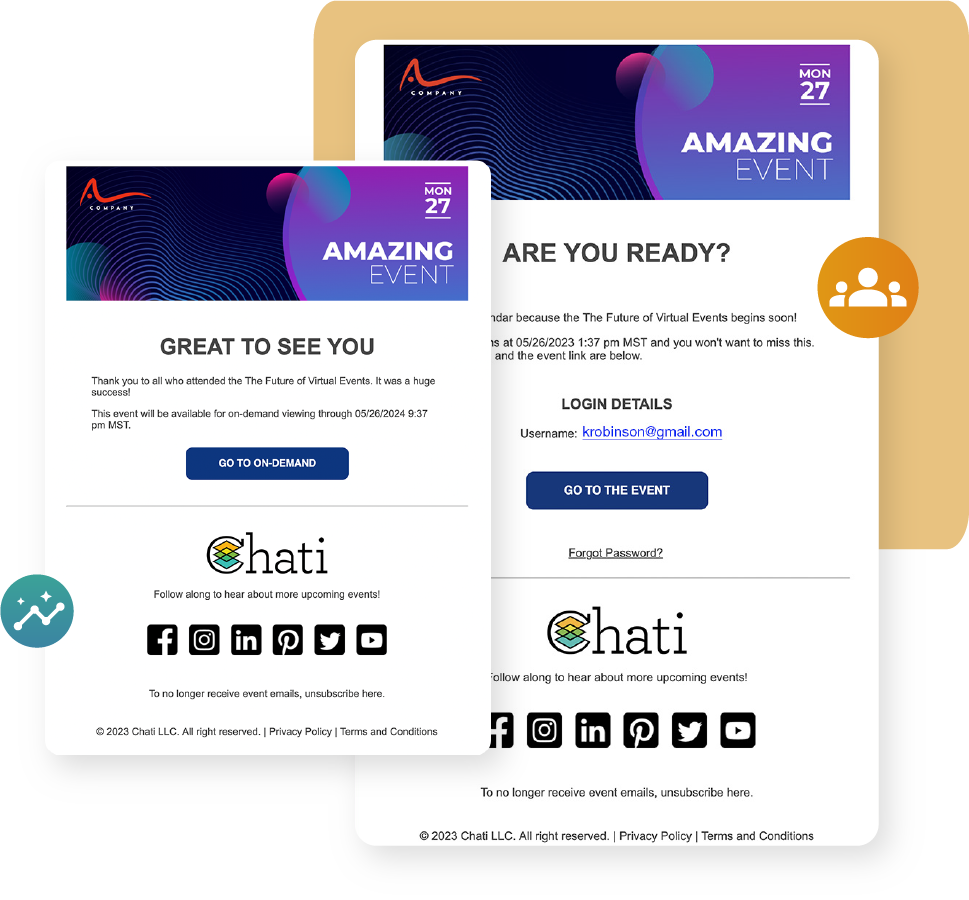 An image showing email templates from Chati.