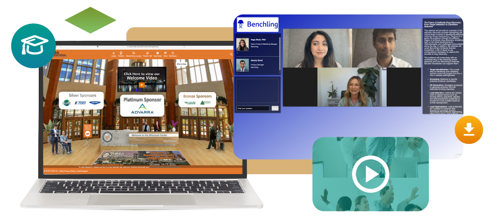 An image showing a hybrid event with the Chati platform.