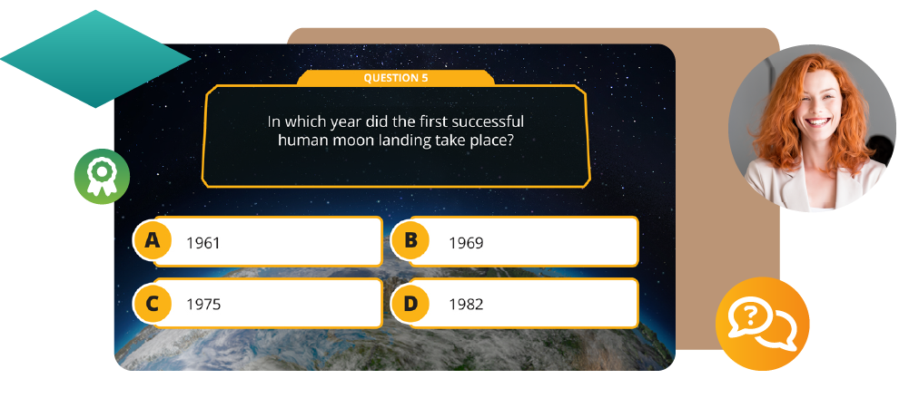Chati platform trivia page for remote team building.